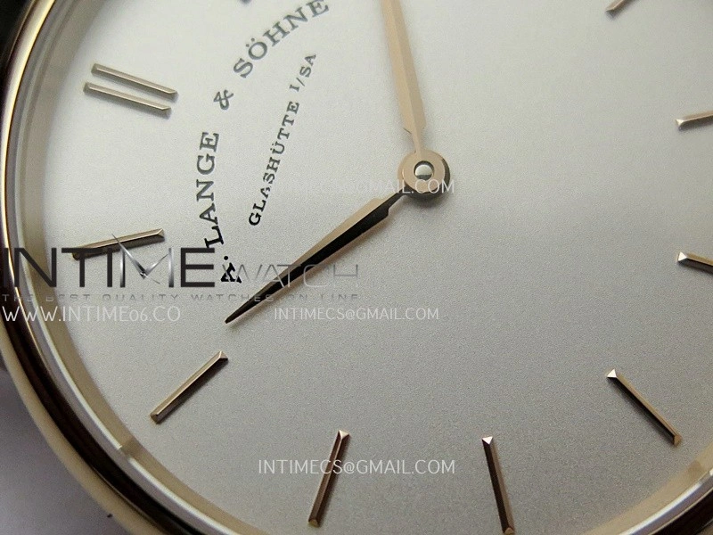 Saxonia Thin 211.026 RG SVF Best Edition Silver dial On Black Leather Strap A2892